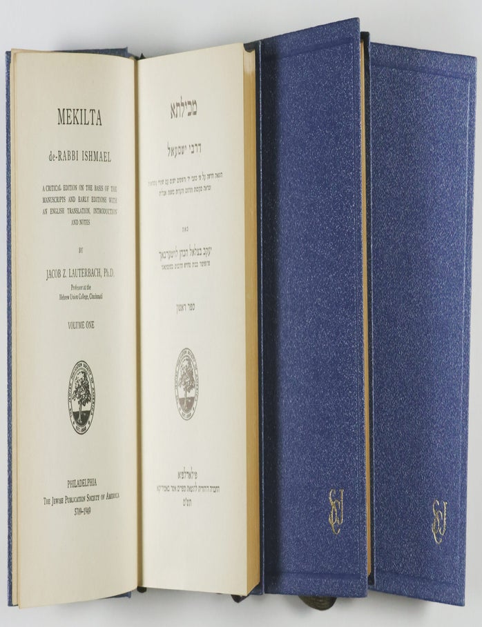 Item #55941 Mekilta de-Rabbi Ishmael: A Critical Edition on the Basis of the Manuscripts and Early Editions with an English Translation, Introduction and Notes (3 Vols.). Jacob Z. Lauterbach.