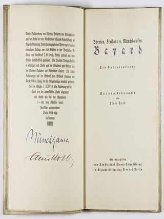 Bayard. Ein Balladenkranz [SIGNED BY AUTHOR AND ARTIST]