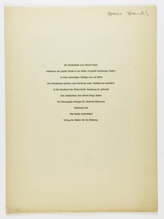 Eduard Hopf. Sechs Holzschnitte (Eduard Hopf. Six Woodcuts)
