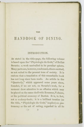 The Handbook of Dining or How To Dine, Theoretically, Philosophically, and Historically Considered