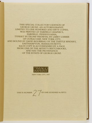 George Grosz : An Autobiography [MISSING ORIGINAL DRAWING]