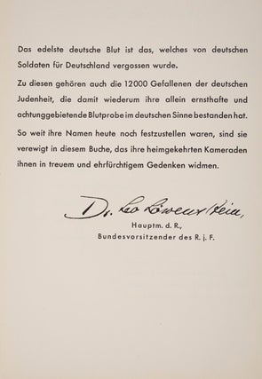 Die Jüdischen Gefallenen des Deutschen Heeres, Der Deutschen Marine und der Deutschen Schutztruppen, 1914-1918 (Jewish Casualties in the German Army, German Navy and the German Protective Force 1914–1918); Ein Gedenkbuch